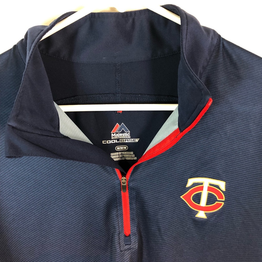 Majestic Minnesota Twins Cool Base Navy Quarter Zip